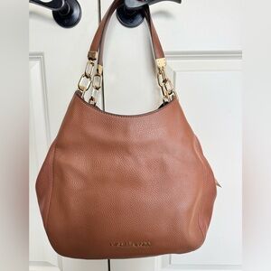 Michael Kors Cognac Pebbled Leather Hobo with Gold Hardware
